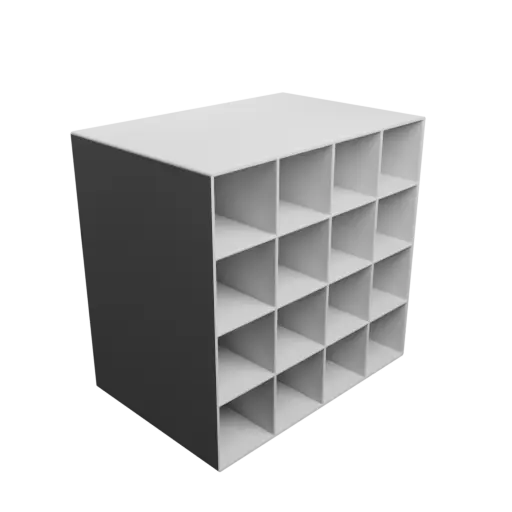 Small parts organizer with 16 drawers 42×42×126 mm STL file, thickness: 2 mm