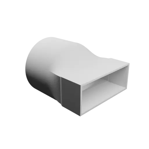 fichier STL Adaptateur de tube rond ⌀115 mm vers rectangulaire 120×45 mm, épaisseur 3 mm