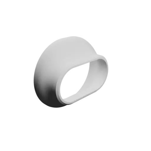 Oval hose adapter STL 3D file 91x80 mm to 80x40 mm – transition: 20 mm