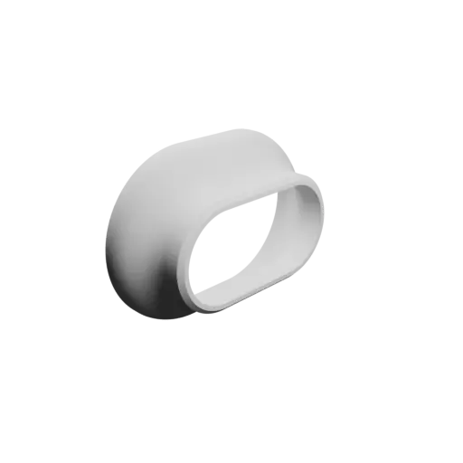 Oval duct transition adapter STL file 100x70 mm to 80x40 mm – transition: 20 mm