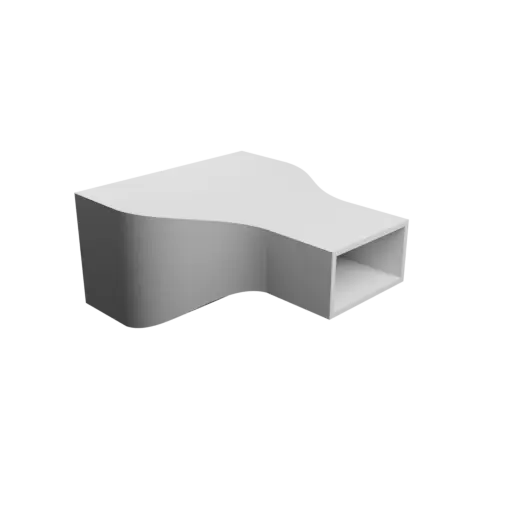 fichier 3D STL Adaptateur de conduit rectangulaire 91.2x46.4mm vers 40x21mm - transition: 55mm