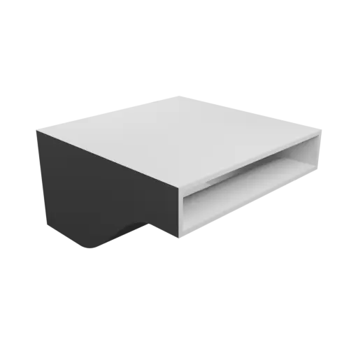 Modèle 3D Fichier STL Adaptateur de tuyau rectangulaire 182.4x92.8mm vers 182.4x32mm - transition: 100mm