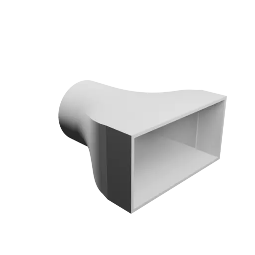 fichier STL Adaptateur de tube rond ⌀50 mm vers rectangulaire 90×45 mm, épaisseur 2 mm