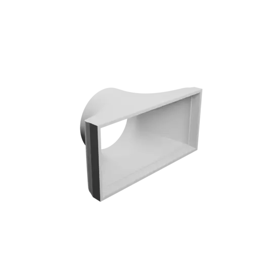 fichier STL Adaptateur de tube rond ⌀50 mm vers rectangulaire 95×45 mm, épaisseur 2 mm