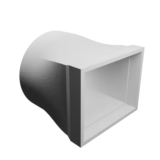 fichier STL Adaptateur de tube rond ⌀50 mm vers rectangulaire 45×35 mm, épaisseur 2 mm