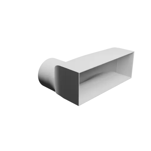 fichier 3D STL Adaptateur de tube rond ⌀100 mm vers rectangulaire 216×76.2 mm, épaisseur 2 mm + décalage