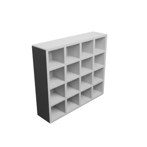 fichier 3D STL Casier de rangement 16 tiroirs 20×20×20 mm, épaisseur: 4 mm