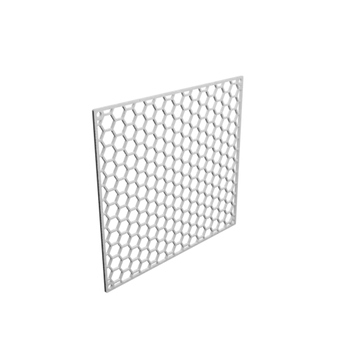 Honeycomb grille STL file, center-to-center: 150x137mm, mesh: 10mm - Ø4mm