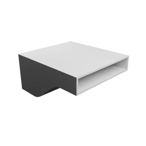 fichier STL Adaptateur de tuyau rectangulaire 182.4x92.8mm vers 182.4x32mm - transition: 100mm