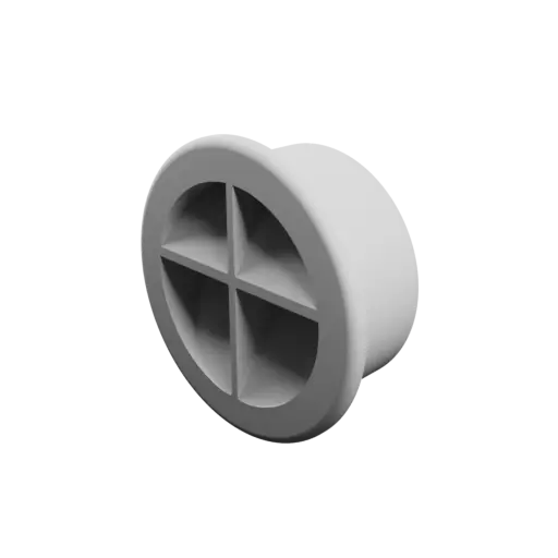 Round air vent STL 3D file ∅ 50 mm, slat angle: 60° with central reinforcement