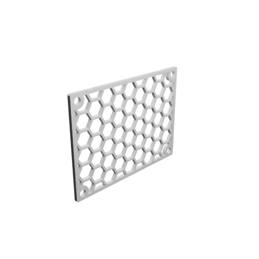 Honeycomb grille STL file, center-to-center: 70x50mm, mesh: 8mm - Ø4mm