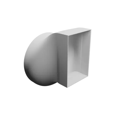 fichier STL Adaptateur de tube rond ⌀300 mm vers rectangulaire 154×240 mm, épaisseur 3 mm + décalage
