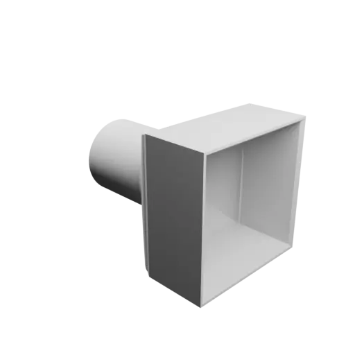 fichier 3D STL Adaptateur de tube rond ⌀50 mm vers rectangulaire 80×80 mm, épaisseur 3 mm