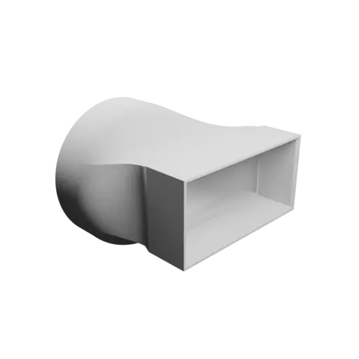 Custom Round-to-Rectangular Tube Adapter STL 3D file ⌀100 mm to 106×50 ...