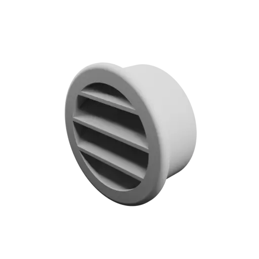 Round air vent STL file ∅ 50 mm, slat angle: 45°