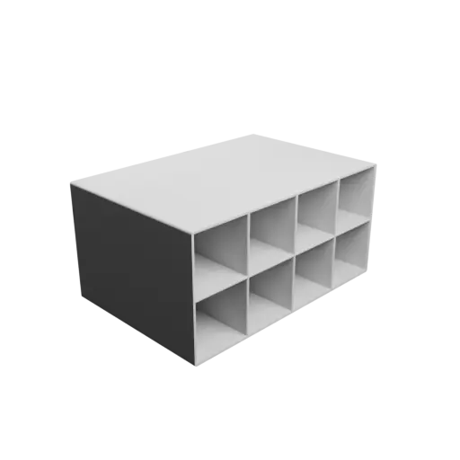fichier 3D STL Casier de rangement 8 tiroirs 42×42×126 mm, épaisseur: 2 mm