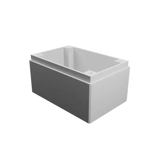 Enclosure with screw-mounted lid STL file: 75×50×42 mm (with ventilation on the lid and under the enclosure)