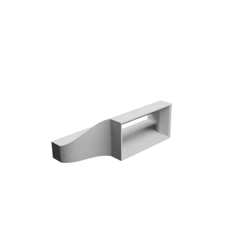 modèle 3D STL Adaptateur de tuyau rectangulaire 200x20mm vers 100x50mm - transition: 50mm