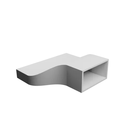 fichier 3D STL Adaptateur de tube rectangulaire 200x20mm vers 100x50mm - transition: 100mm