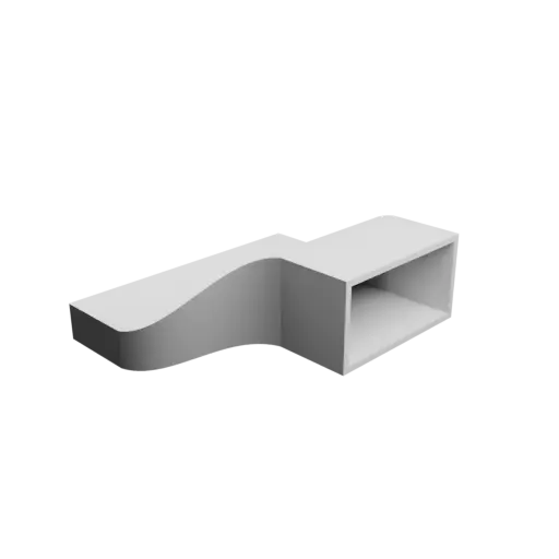 fichier 3D STL Adaptateur de tube rectangulaire 200x20mm vers 100x50mm - transition: 100mm