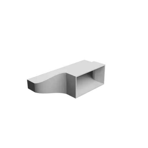 fichier STL Adaptateur de tuyau rectangulaire 200x20mm vers 100x50mm - transition: 55mm