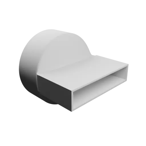 fichier STL Adaptateur de tube rond ⌀150 mm vers rectangulaire 150×30 mm, épaisseur 3 mm