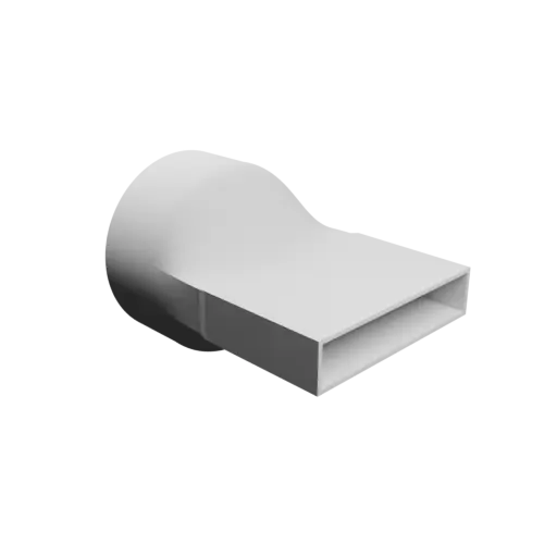 fichier STL Adaptateur de tube rond ⌀150 mm vers rectangulaire 150×30 mm, épaisseur 3 mm