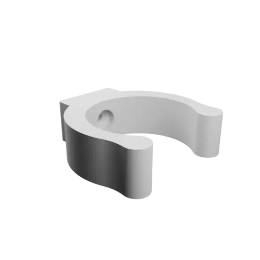 Clip-on tube support Ø29 mm STL 3D file · Countersunk screw Ø3 mm