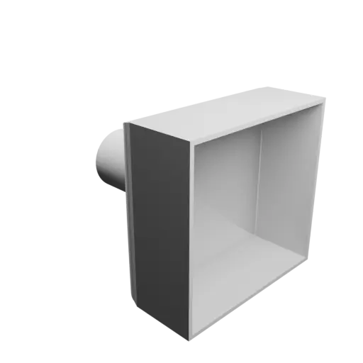 fichier 3D STL Adaptateur de tube rond ⌀50 mm vers rectangulaire 131×126 mm, épaisseur 3 mm