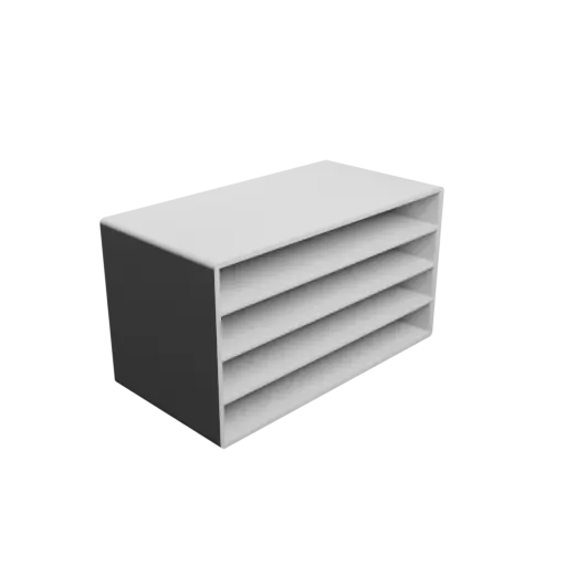 Small parts organizer with 4 drawers 100×10×50 mm STL file, thickness: 2 mm