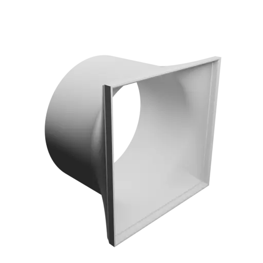 fichier STL Adaptateur de tube rond ⌀101.6 mm vers rectangulaire 101.6×101.6 mm, épaisseur 2 mm