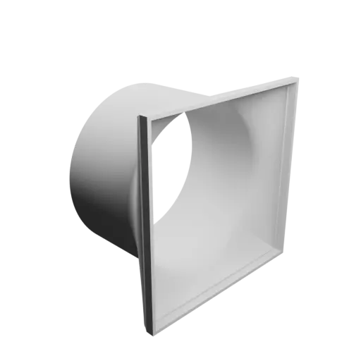 fichier 3D STL Adaptateur de tube rond ⌀101.6 mm vers rectangulaire 110×110 mm, épaisseur 2 mm