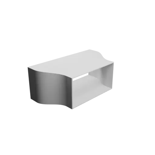 modèle 3D STL Adaptateur de tube rectangulaire 220x83mm vers 150x75mm - transition: 70mm