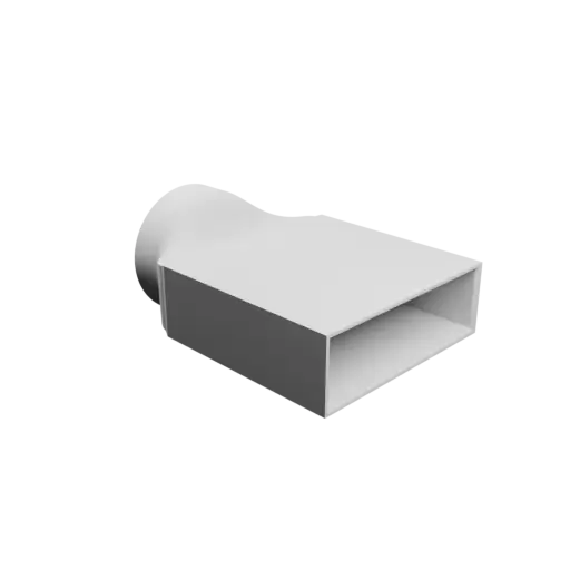 fichier STL Adaptateur de tube rond ⌀70 mm vers rectangulaire 100×30 mm, épaisseur 3 mm