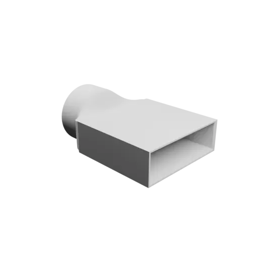 fichier STL Adaptateur de tube rond ⌀70 mm vers rectangulaire 100×30 mm, épaisseur 3 mm