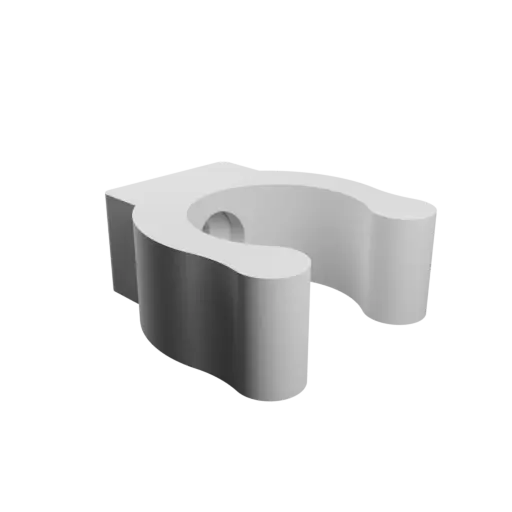 Pipe clip Ø17 mm STL file · Flat head screw Ø3 mm