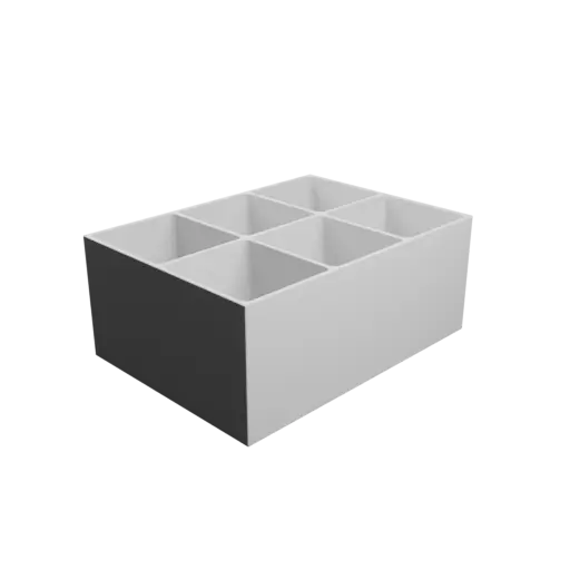 fichier STL Boîte multi-compartiments : 6 compartiments de 75.5×69.3×86.9 mm