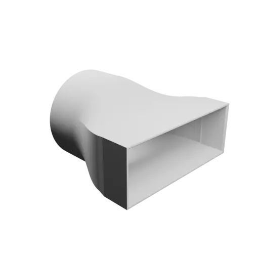 fichier 3D STL Adaptateur de tube rond ⌀72 mm vers rectangulaire 100×36 mm, épaisseur 2 mm