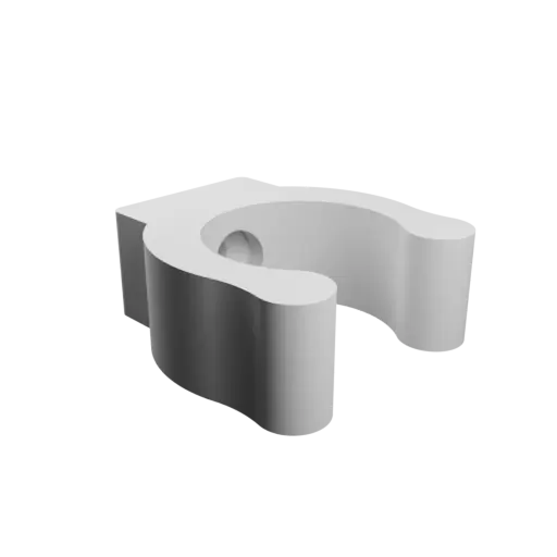 Pipe support clip Ø18 mm STL 3D file · Flat head screw Ø3 mm