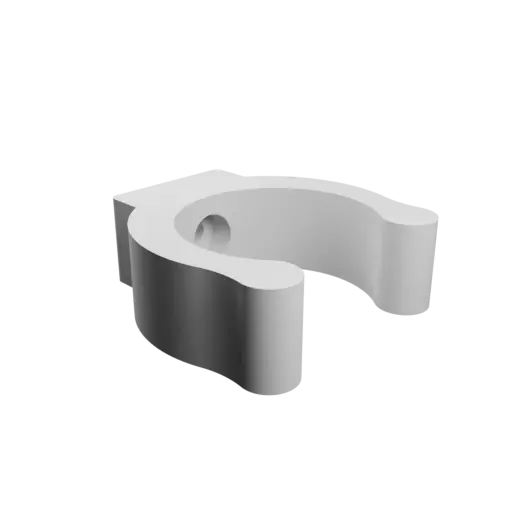 Clip-on pipe holder Ø24 mm STL 3D file · Round head screw Ø3 mm