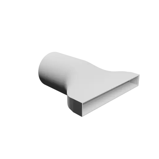 fichier 3D STL Adaptateur de tube rond ⌀100 mm vers rectangulaire 200×25 mm, épaisseur 3 mm