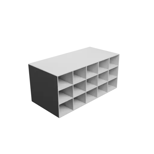 fichier 3D STL Casier de rangement 15 tiroirs 45×35×120 mm, épaisseur: 2 mm