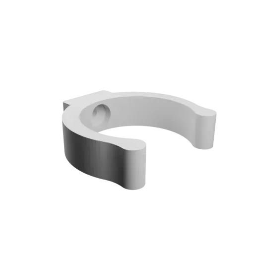 Tube clip Ø42 mm STL 3D file · Flat head screw Ø5 mm