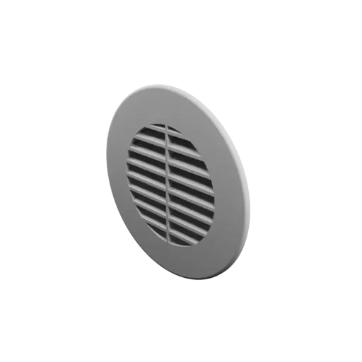 Round air vent STL file ∅ 85 mm, slat angle: 30° with central reinforcement