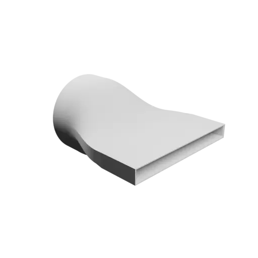 fichier STL Adaptateur de tube rond ⌀152.4 mm vers rectangulaire 220×20 mm, épaisseur 3 mm