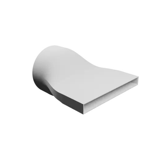 fichier 3D STL Adaptateur de tube rond ⌀154.4 mm vers rectangulaire 220×20 mm, épaisseur 3 mm
