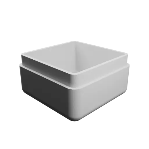 modèle 3D STL boîte à base carrée avec couvercle - 30×30×20 mm, paroi 2 mm