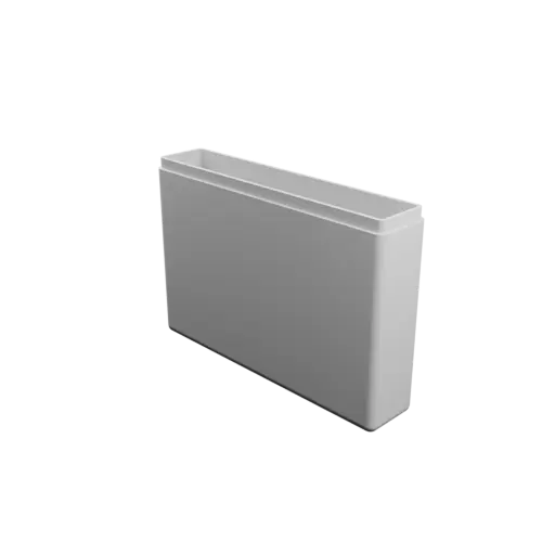 fichier 3D STL boîte à base rectangulaire avec couvercle - 105×22×75 mm, paroi 2 mm