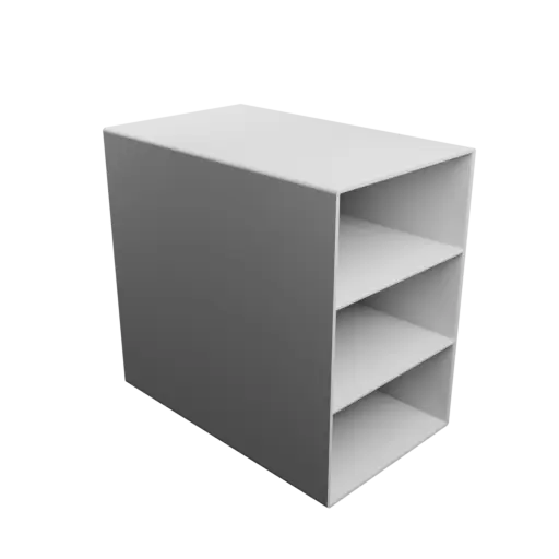 Small parts organizer with 3 drawers 87×44×150 mm STL 3D file, thickness: 2 mm