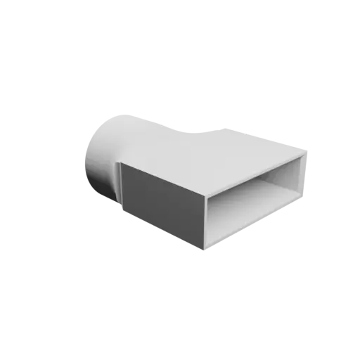 fichier 3D STL Adaptateur de tube rond ⌀34 mm vers rectangulaire 47×13 mm, épaisseur 2 mm + décalage